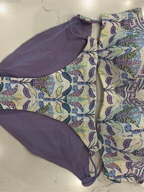 Women’s Purple Mosaic Print Swim Shorts